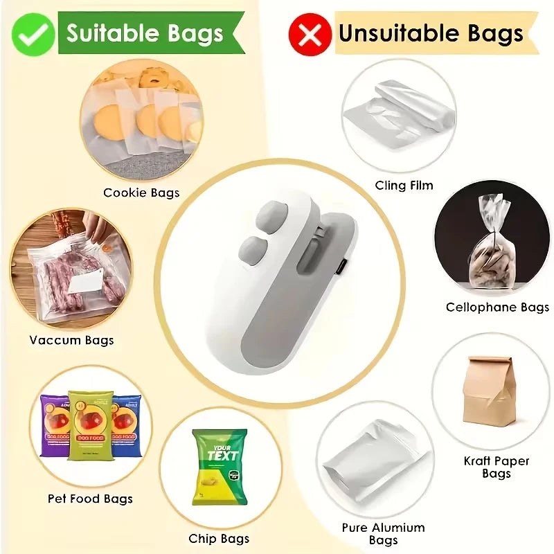 Portable Mini Bag Sealer in Action